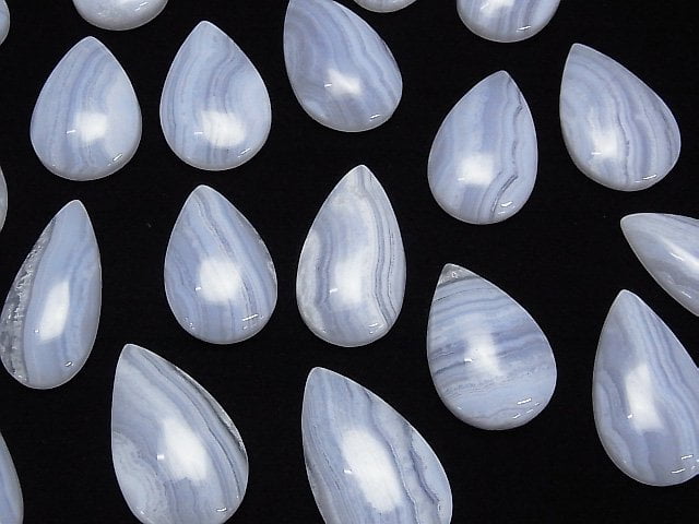 [Video] Blue Lace Agate AAA Pear shape Cabochon [SS][M] 1pc