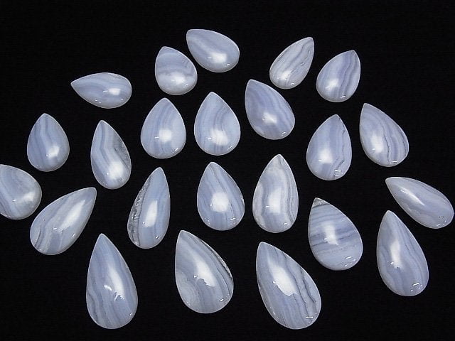 [Video] Blue Lace Agate AAA Pear shape Cabochon [SS][M] 1pc