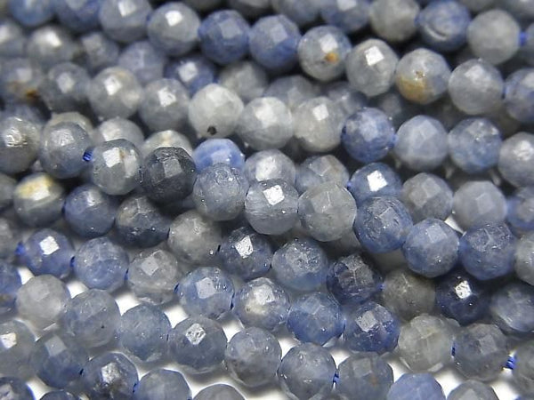 High Quality! Sri Lankan Sapphire AA+ Faceted Round 4mm half or 1strand beads (aprx.15inch/37cm)