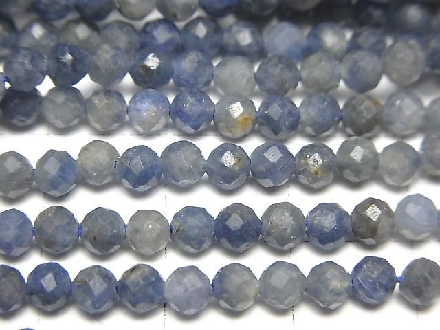 High Quality! Sri Lankan Sapphire AA+ Faceted Round 4mm half or 1strand beads (aprx.15inch/37cm)