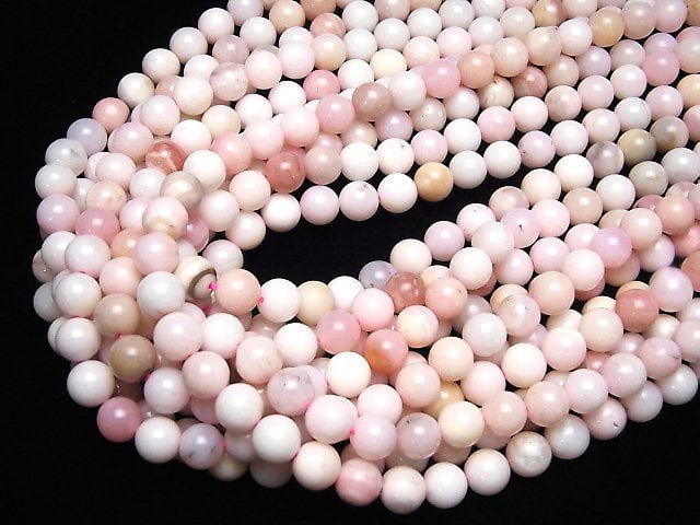 [Video]Pink Opal AA Round 8mm half or 1strand beads (aprx.15inch / 38cm)