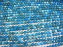 [Video] High Quality! 1strand $11.79! Blue Apatite AA + Faceted Round 5mm 1strand beads (aprx.15inch / 38cm)