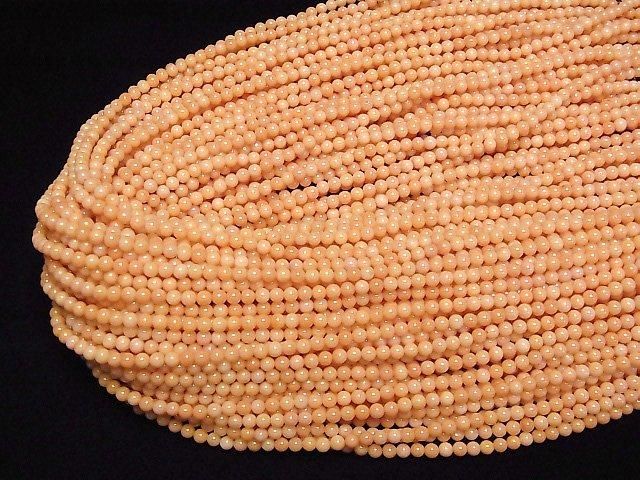 [Video] Orange Coral (Dyed) Round 4mm 1strand beads (aprx.15inch/38cm)