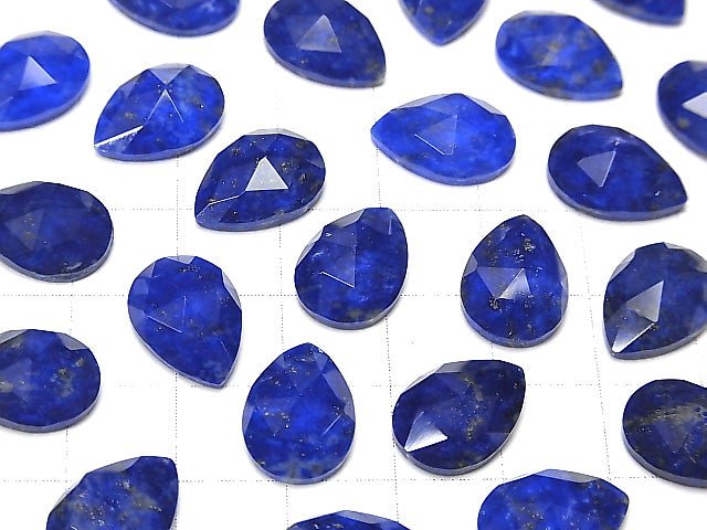 2pcs $9.79! Lapislazuli x Crystal AAA Rose Cut Pear shape 14x10mm 2pcs