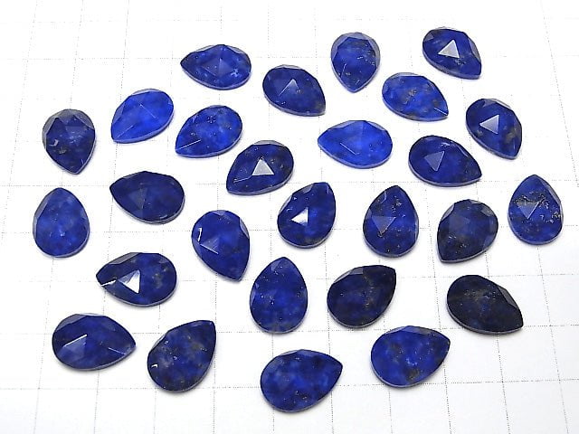 2pcs $9.79! Lapislazuli x Crystal AAA Rose Cut Pear shape 14x10mm 2pcs