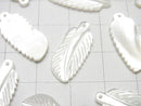 High Quality White Shell (Silver-lip Oyster) AAA Feather Carving 20x9mm 2pcs $2.79!