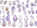 [Video] Rose Amethyst AA++ Rough Faceted Pear Shape 3pcs, 1strand beads (aprx.13inch/33cm)