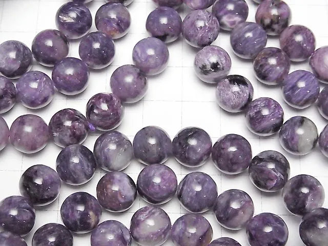 [Video] Charoite AA+ Round 10mm Bracelet