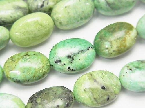 蒙古瓦麗石橢圓形 14x10mm 半串或 1 串珠子 (約 15 英吋/38 公分)
