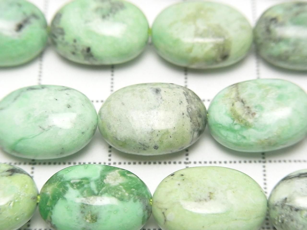 蒙古瓦麗石橢圓形 14x10mm 半串或 1 串珠子 (約 15 英吋/38 公分)