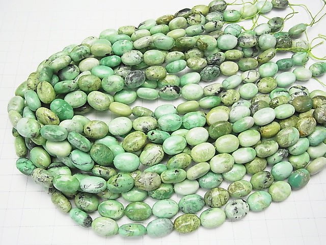 蒙古瓦麗石橢圓形 14x10mm 半串或 1 串珠子 (約 15 英吋/38 公分)