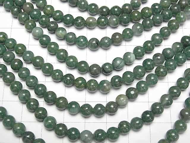 [Video] African Natural Green Quartz (Verdite) Round 6mm 1strand beads (approx. 15 inches/38 cm)