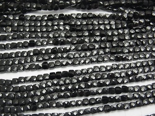 High Quality! 1strand $14.99! Black Tourmaline AAA-Cube Shape 4x4x4mm 1strand beads (aprx.15inch / 38cm)