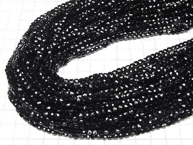 High Quality! Black Tourmaline AAA - Cube Shape 4x4x4mm 1-Strand Beads (approx. 15 inches/37 cm)