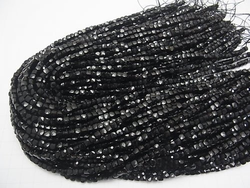 High Quality! 1strand $14.99! Black Tourmaline AAA-Cube Shape 4x4x4mm 1strand beads (aprx.15inch / 38cm)