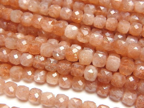 Cube, Sunstone Gemstone Beads