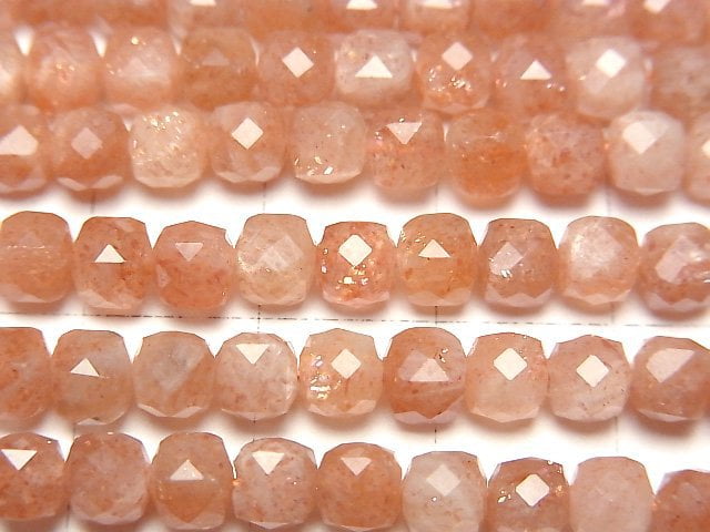 [Video] Sunstone AA++ Cube Shape 4x4x4mm 1strand beads (aprx.15inch/38cm)