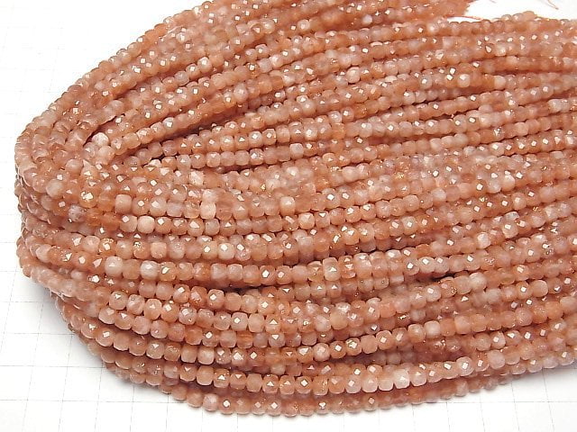 [Video] Sunstone AA++ Cube Shape 4x4x4mm 1strand beads (aprx.15inch/38cm)
