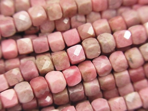 Cube, Rhodonite Gemstone Beads