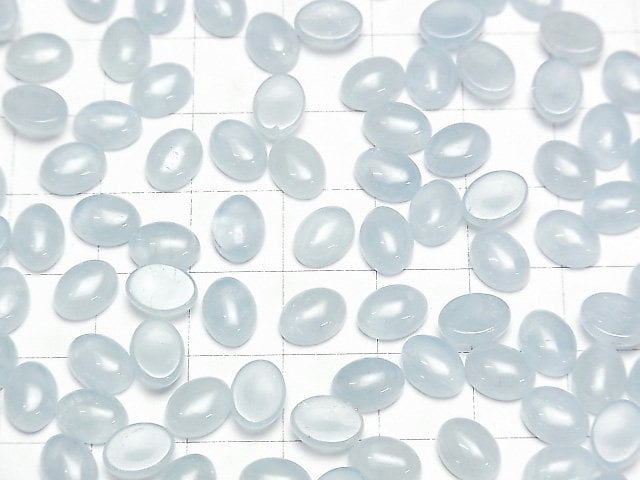 [Video] Namibia Aquamarine AAA- Oval Cabochon 8x6mm 2pcs