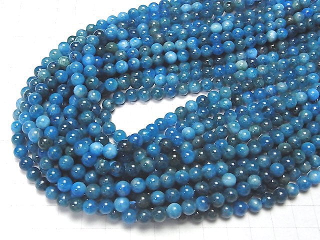 [Video] Blue Apatite AA++ Round 6mm 1strand beads (aprx.15inch/37cm)