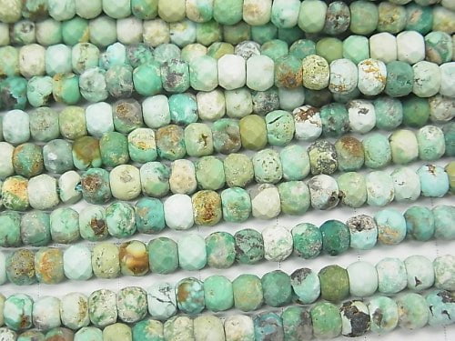 1strand $9.79! Turquoise AA Faceted Button Roundel 4x4x3mm 1strand beads (aprx.15inch/37cm)