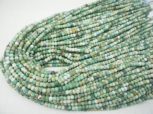 1strand $9.79! Turquoise AA Faceted Button Roundel 4x4x3mm 1strand beads (aprx.15inch/37cm)