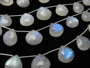 1strand $49.99! High Quality Rainbow Moonstone AA ++ Chestnut Faceted Briolette 1strand beads (aprx. 6inch / 14cm)