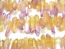 [Video] Crystal Natural Point Cut Metallic Coating Purple & Yellow 1strand beads (aprx.15inch/36cm)