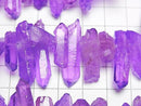 [Video] Natural Point Cut Crystal, Purple Coated, 1-Strand Beads (approx. 15 inches/38 cm)
