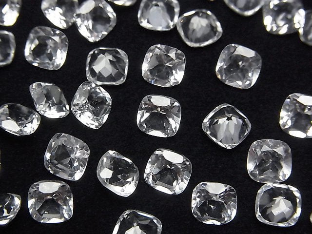 [Video]High Quality White Topaz AAA Loose stone Square Faceted 6x6mm 5pcs