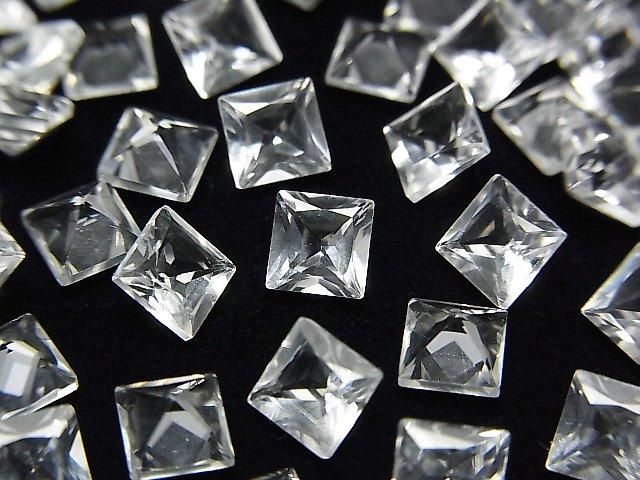 [Video] High Quality White Topaz AAA Loose Stone Princess Cut 5x5mm 5pcs