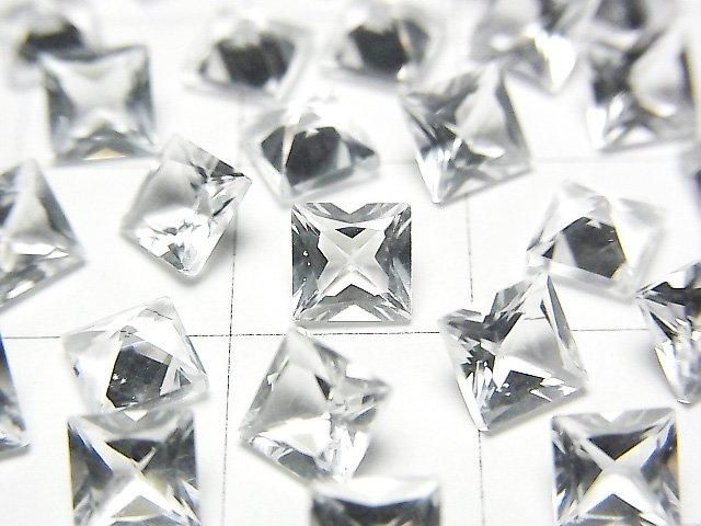 [Video] High Quality White Topaz AAA Loose Stone Princess Cut 5x5mm 5pcs