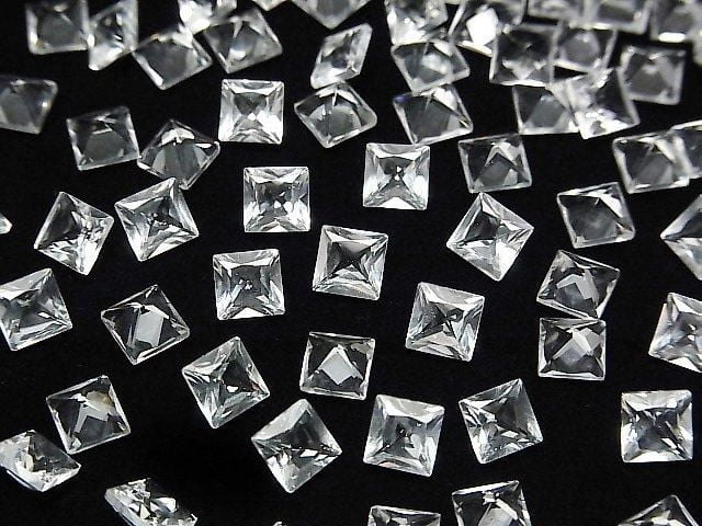 [Video] High Quality White Topaz AAA Loose Stone Princess Cut 5x5mm 5pcs