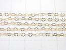 12KGF Flat Heart Cable Chain 2.5x2mm 10cm