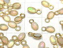 [Video]High Quality Ethiopian Opal AA++ Bezel Setting Oval 5.5x3.5mm 18KGP 3pcs