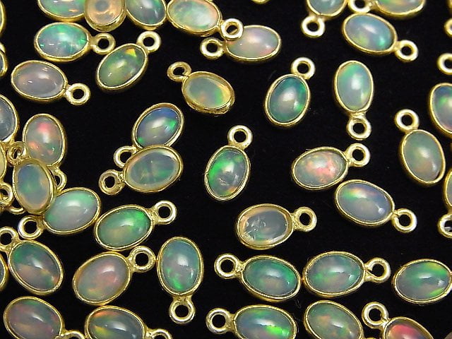 [Video] High Quality Ethiopia Opal AAA Bezel Setting Oval 6x4mm 18KGP 3pcs $9.79!