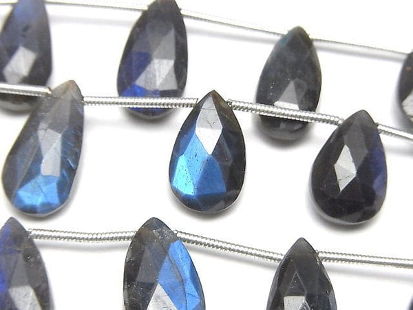 Faceted Briolette, Labradorite, Pear Shape Gemstone Beads