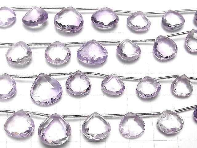 [Video] High Quality Pink Amethyst AAA Chestnut Faceted Briolette 1strand (12pcs)
