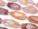 Red Hematoid Quartz Faceted Nugget half or 1strand beads (aprx.14inch/34cm)