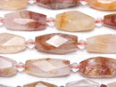 Red Hematoid Quartz Faceted Nugget half or 1strand beads (aprx.14inch/34cm)