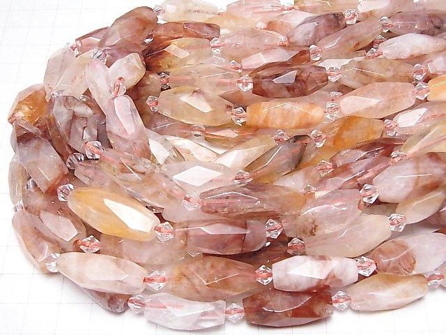 Red Hematoid Quartz Faceted Nugget half or 1strand beads (aprx.14inch/34cm)