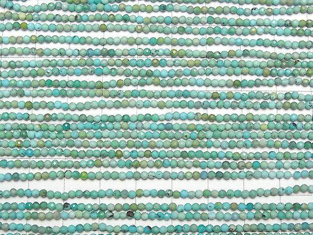 [Video]High Quality! Turquoise AA+ Faceted Round 2mm 1strand beads (aprx.15inch/37cm)