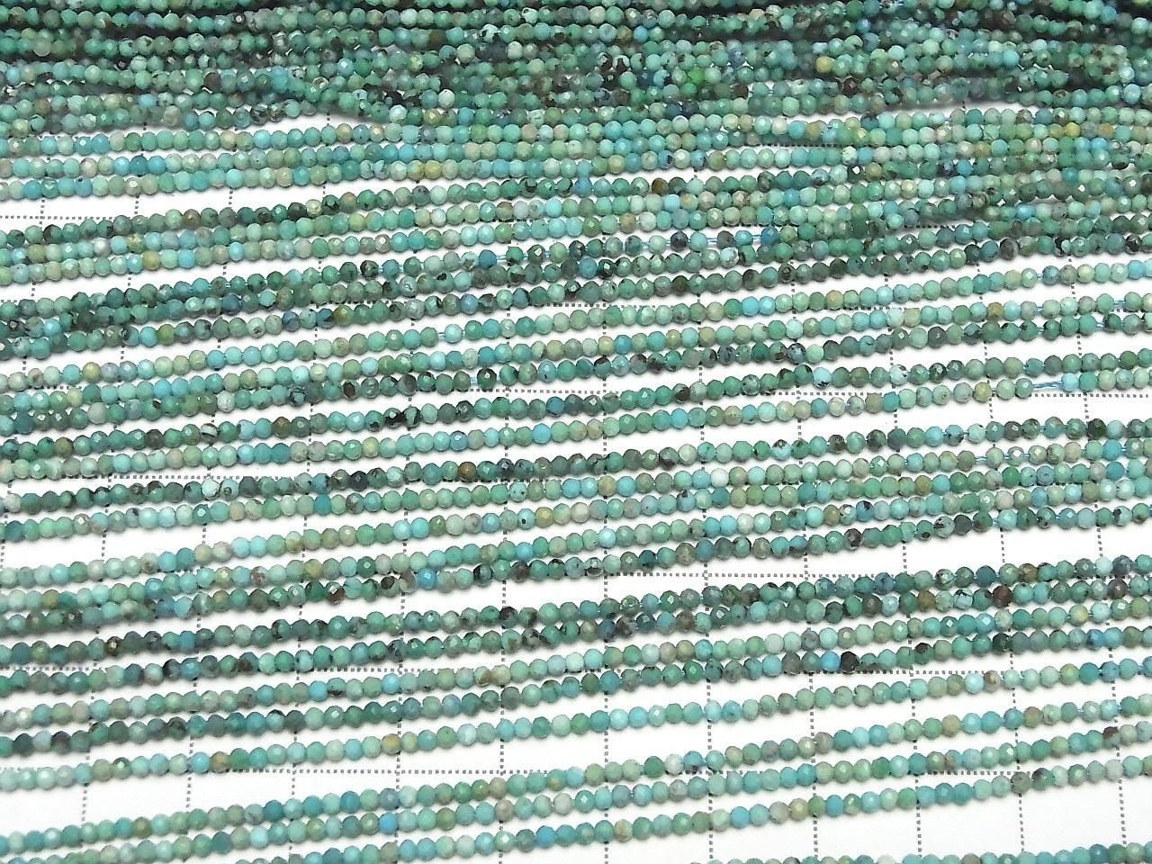Turquoise  AA+ Faceted Round 2mm  1strand beads (aprx.15inch/37cm)High Quality!