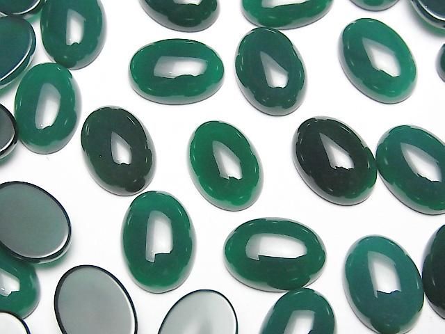 [Video] Green Onyx AAA Oval Cabochon 14x10mm 5pcs