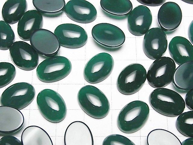 [Video] Green Onyx AAA Oval Cabochon 14x10mm 5pcs