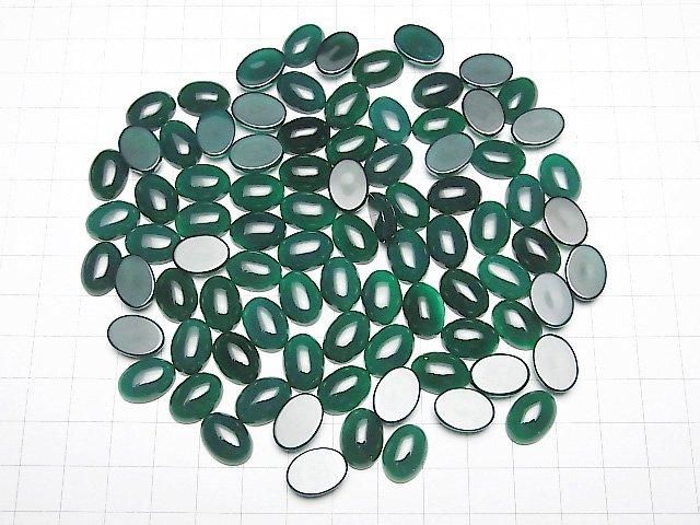 [Video] Green Onyx AAA Oval Cabochon 14x10mm 5pcs