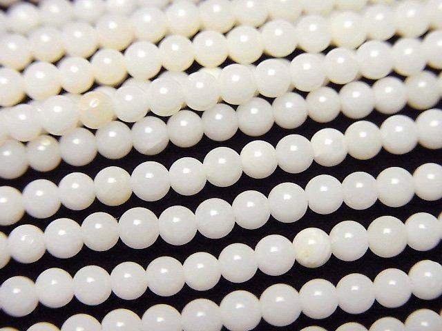 [Video] White Coral Round 3mm 1-strand beads (approx. 15 inches/38 cm)
