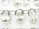 [Video] High Quality Green Amethyst AAA Oval Faceted 1strand beads (aprx.6inch / 16cm)