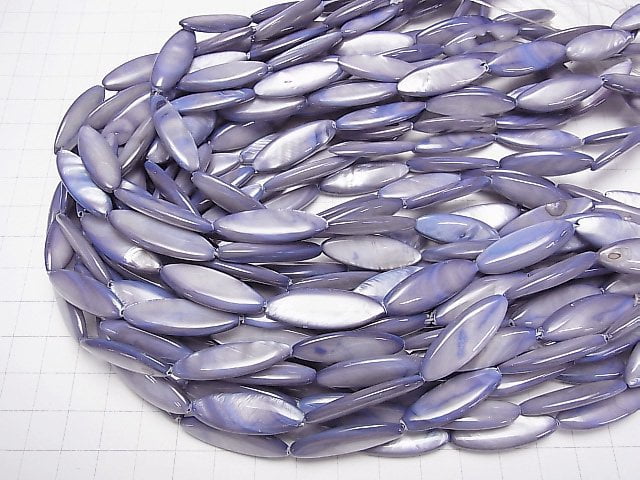 [Video]Purple colorShell Marquise 30x10x4mm 1strand (aprx.14inch/34cm)